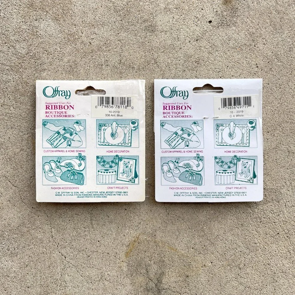 20ct Ribbon Crafts and Garment Accessories - White, Pink and Blue